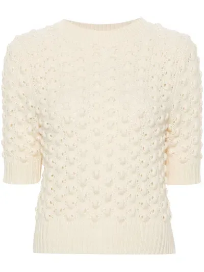 Kujten Ilda Knitted Top In Beige