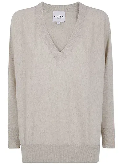 Kujten Line Boat Neck Sweater Clothing In Nude & Neutrals