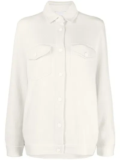 Kujten Single-breasted Cashmere Shirt Jacket In White