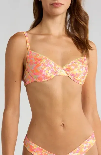 Kulani Kinis Ditzy Underwire Bikini Top In Mimosa Meadows