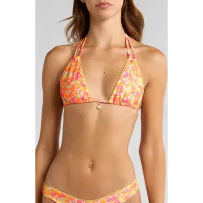 Kulani Kinis Halter Bikini Top In Mimosa Meadows