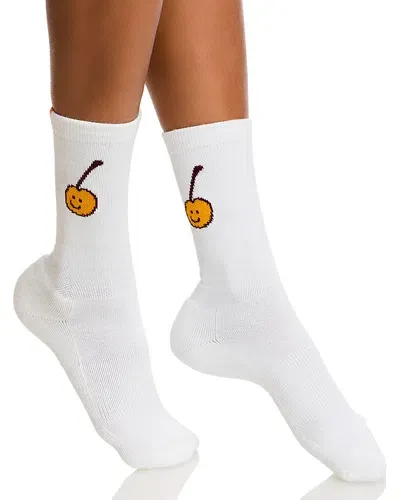 Kule Cherry Socks In White/gold