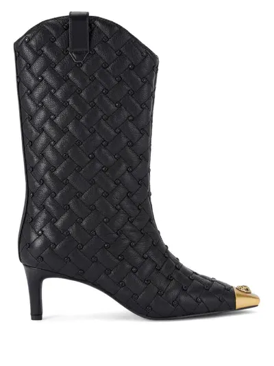 Kurt Geiger 65mm Regent Crystal Boots In Black/comb