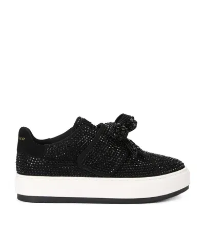 Kurt Geiger Embellished Laney Bow Sneakers In Black