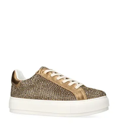 Kurt Geiger Embellished Laney Sneakers In Beige