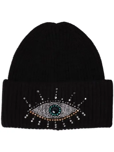 Kurt Geiger Evil Eye Beanie In Black