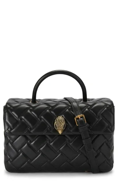 Kurt Geiger Kensington Quilted Leather Top Handle Bag In Black