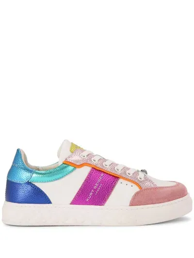 Kurt Geiger Leather Kensington Slim Cupsole Sneakers In White