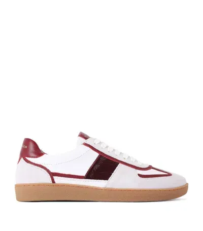 Kurt Geiger Leather Lloyd Sneakers In White/red