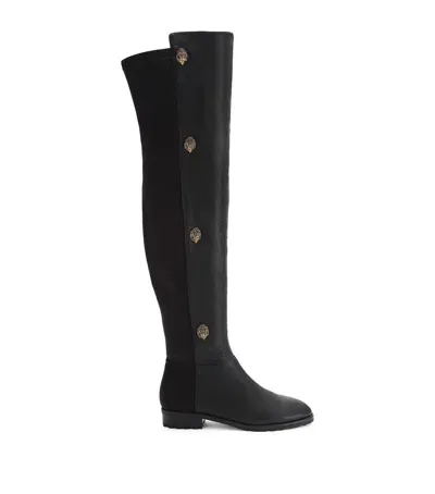 Kurt Geiger Leather Shoreditch Over-the-knee Boots In Black