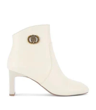 Kurt Geiger Leather Square-toe Chelsea Boots In Beige