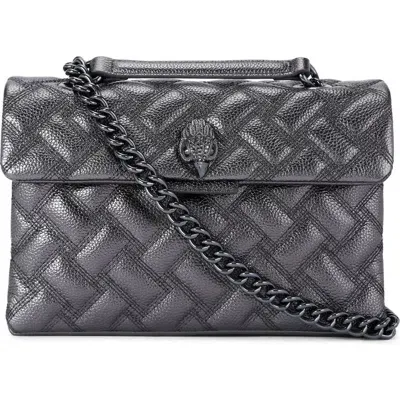 Kurt Geiger London Kensington Drench Quilted Leather Convertible Crossbody Bag In Silver