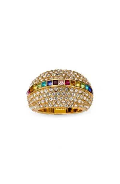 Kurt Geiger London Kg Rg Pave Dome Stone Cocktail Pavé Dome Cocktail Ring In Rainbow Multi