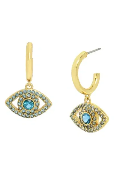 Kurt Geiger London Pavé Evil Eye Huggie Hoop Earrings In Blue