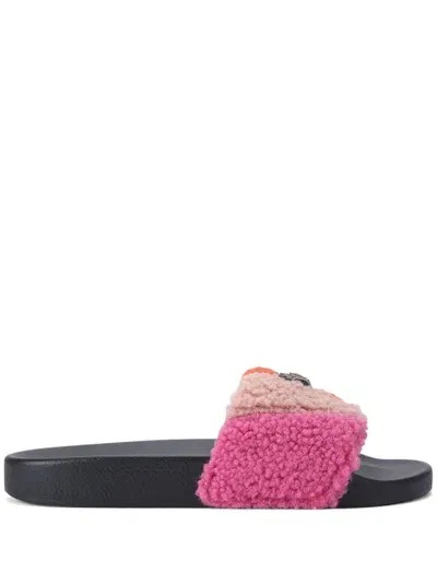 Kurt Geiger Meena Teddy Slippers In Pink