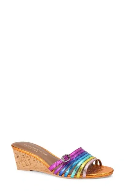 Kurt Geiger Leather Pierra Wedge Sandals 50 In Purple Multi