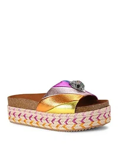 Kurt Geiger Women's Kensington Eagle Head Espadrille Platform Sandals In Multi