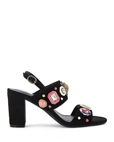 Kurt Geiger Women's Multi Gem Block Heel Sandals In Black