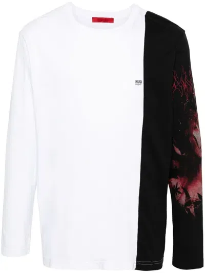 Kusikohc Colour-block Longsleeved T-shirt In White