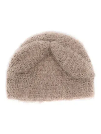 Kusikohc Rabbit Beanie Hat In Neutrals