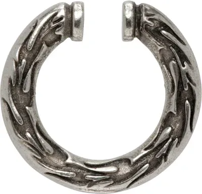 Kusikohc Silver Flame Ear Cuff In Metallic