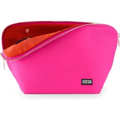 Kusshi Vacationer Makeup Bag In Bubblegum Pink/orange