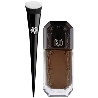 Kvd Beauty Lock It Edge Foundation Brush And Beauty Good Apple Full-coverage Serum Foundation 30ml Bundle (vari In Deep 088