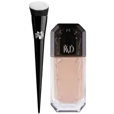 Kvd Beauty Lock It Edge Foundation Brush And Beauty Good Apple Full-coverage Serum Foundation 30ml Bundle (vari In White