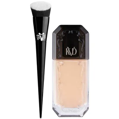 Kvd Beauty Lock It Edge Foundation Brush And Beauty Good Apple Full-coverage Serum Foundation 30ml Bundle (vari In Light 010