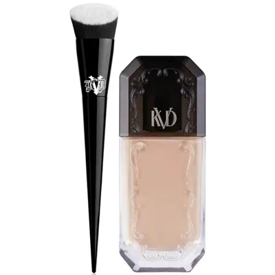 Kvd Beauty Lock It Edge Foundation Brush And Beauty Good Apple Full-coverage Serum Foundation 30ml Bundle (vari In Light 012