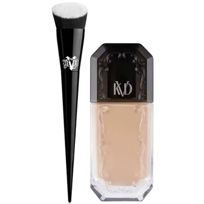 Kvd Beauty Lock It Edge Foundation Brush And Beauty Good Apple Full-coverage Serum Foundation 30ml Bundle (vari In Light 018