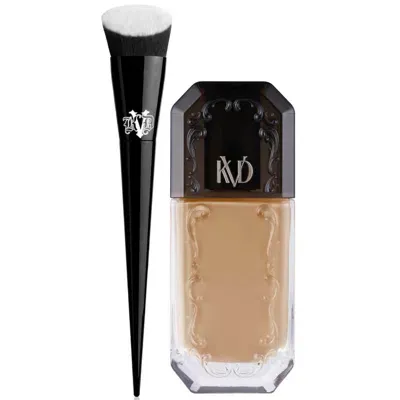 Kvd Beauty Lock It Edge Foundation Brush And Beauty Good Apple Full-coverage Serum Foundation 30ml Bundle (vari In Light 024