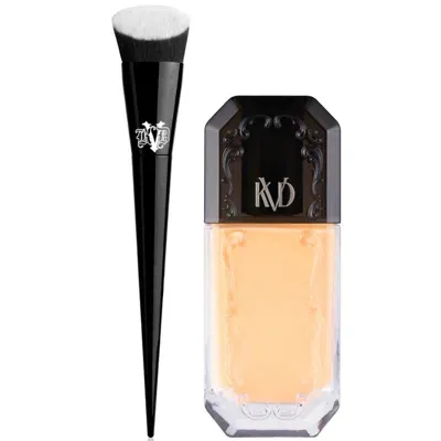 Kvd Beauty Lock It Edge Foundation Brush And Beauty Good Apple Full-coverage Serum Foundation 30ml Bundle (vari In Medium 045