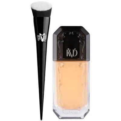 Kvd Beauty Lock It Edge Foundation Brush And Beauty Good Apple Full-coverage Serum Foundation 30ml Bundle (vari In Medium 051