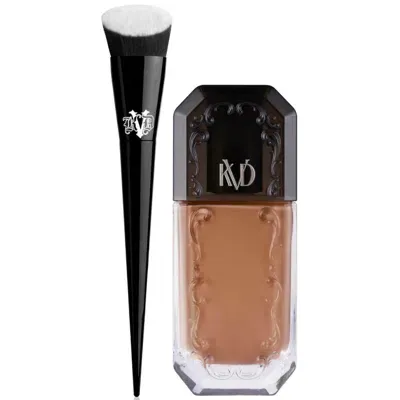 Kvd Beauty Lock It Edge Foundation Brush And Beauty Good Apple Full-coverage Serum Foundation 30ml Bundle (vari In Tan 074