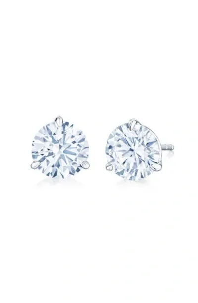 Kwiat Platinum Set Round Cut Diamond Stud Earrings