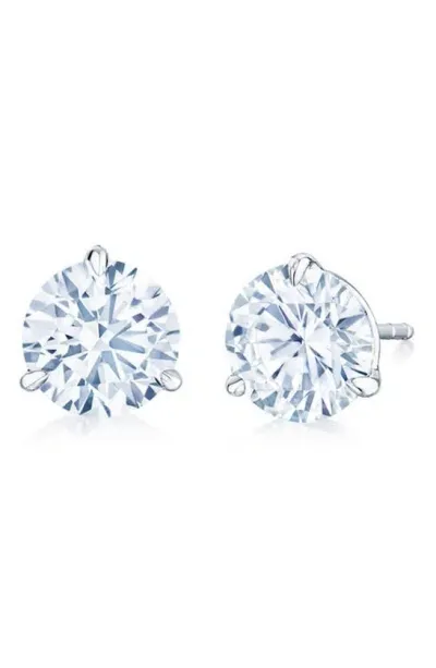 Kwiat Round Brilliant Cut Diamond & Platinum Stud Earrings In White