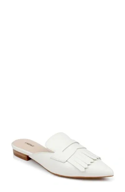 L Agence L'agence Barbe Ii Pointed Toe Kiltie Fringe Loafer Mule In Pearl Leather