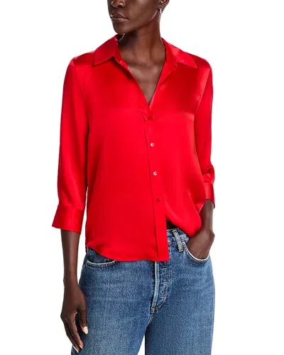 L Agence L'agence Dani Silk Charmeuse Blouse In High Risk