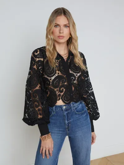 L Agence Odelia Lace Blouse In Black