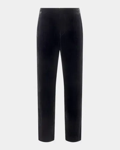 L Agence Rebel Velvet Trousers In Black