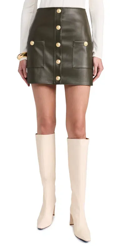 L Agence Truman Mini Skirt With Snaps Army