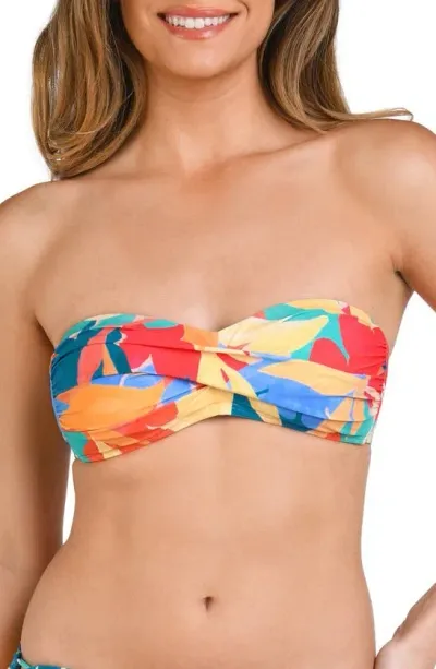 La Blanca Fantasy Resort Twist Bandeau Bikini Top In Multi