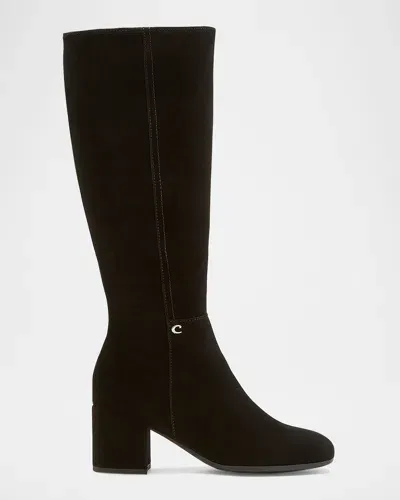 La Canadienne Jemma Suede Knee-high Boots In Black