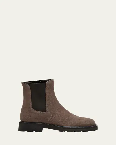 La Canadienne Quinn Suede Chelsea Ankle Booties In Cement