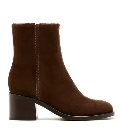 La Canadienne Joanie Suede Ankle Booties In Wine