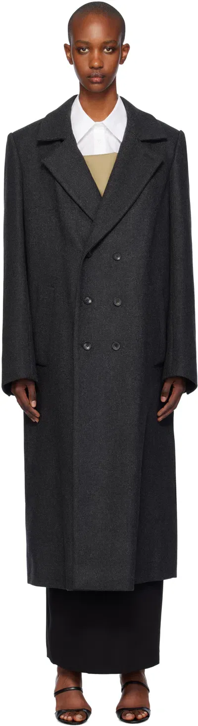 La Collection Gray Achilles Coat In Dark Grey