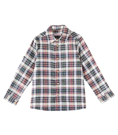 La Coqueta Kids' Nico Plaid Cotton Shirt In Black