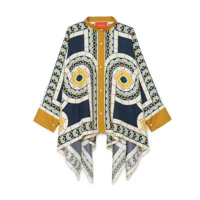 La Doublej Foulard Printed Silk-twill Shirt In Mudejar Placée