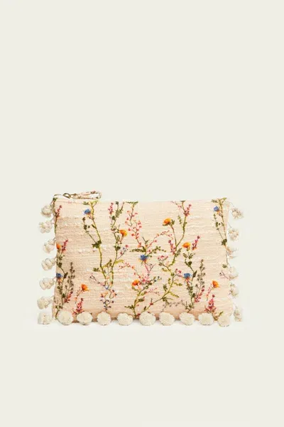 La Doublej Hand Pochette In Primavera Cream In Brown